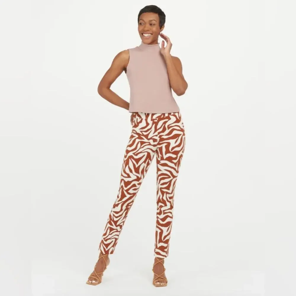 NWT Spanx On-the-Go Printed Ankle Slim Straight Pant - Picture 3 of 10